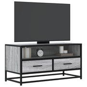 Tv-meubel 80x34,5x40 cm bewerkt hout metaal grijs