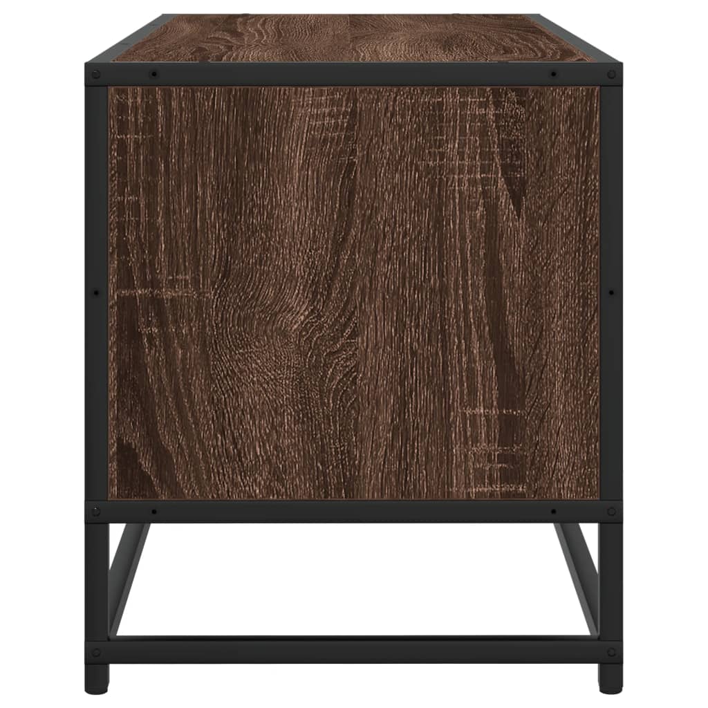 Tv-meubel 80x34,5x40 cm bewerkt hout metaal bruin eikenkleur