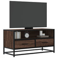 Tv-meubel 80x34,5x40 cm bewerkt hout metaal bruin eikenkleur