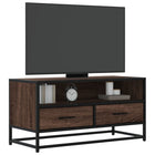TV stand 80x34.5x40 cm engineered wood metal brown oak color
