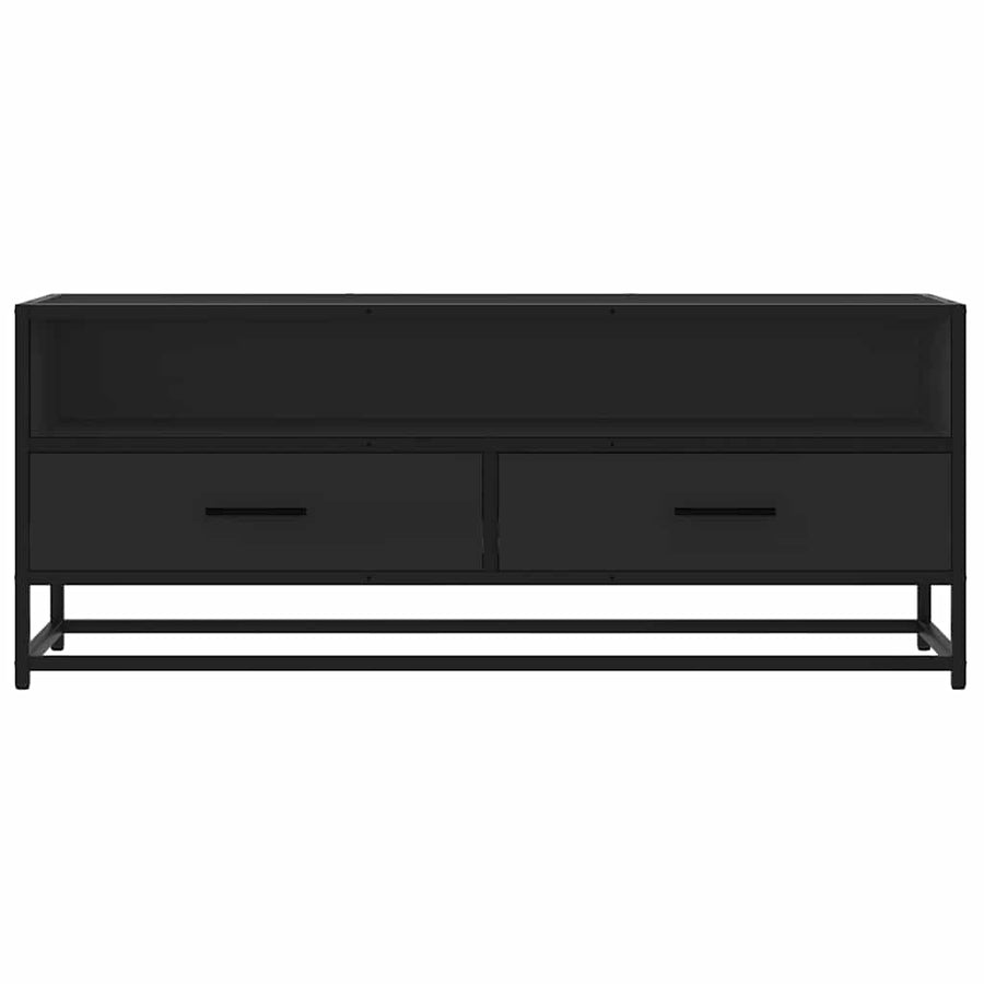 Tv-meubel 100x34,5x40 cm bewerkt hout en metaal zwart