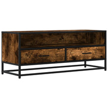 Tv-meubel 100x34,5x40 cm bewerkt hout metaal gerookt eikenkleur