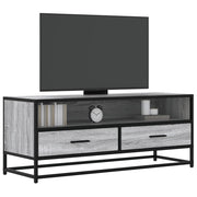 Tv-meubel 100x34,5x40 cm bewerkt hout metaal grijs