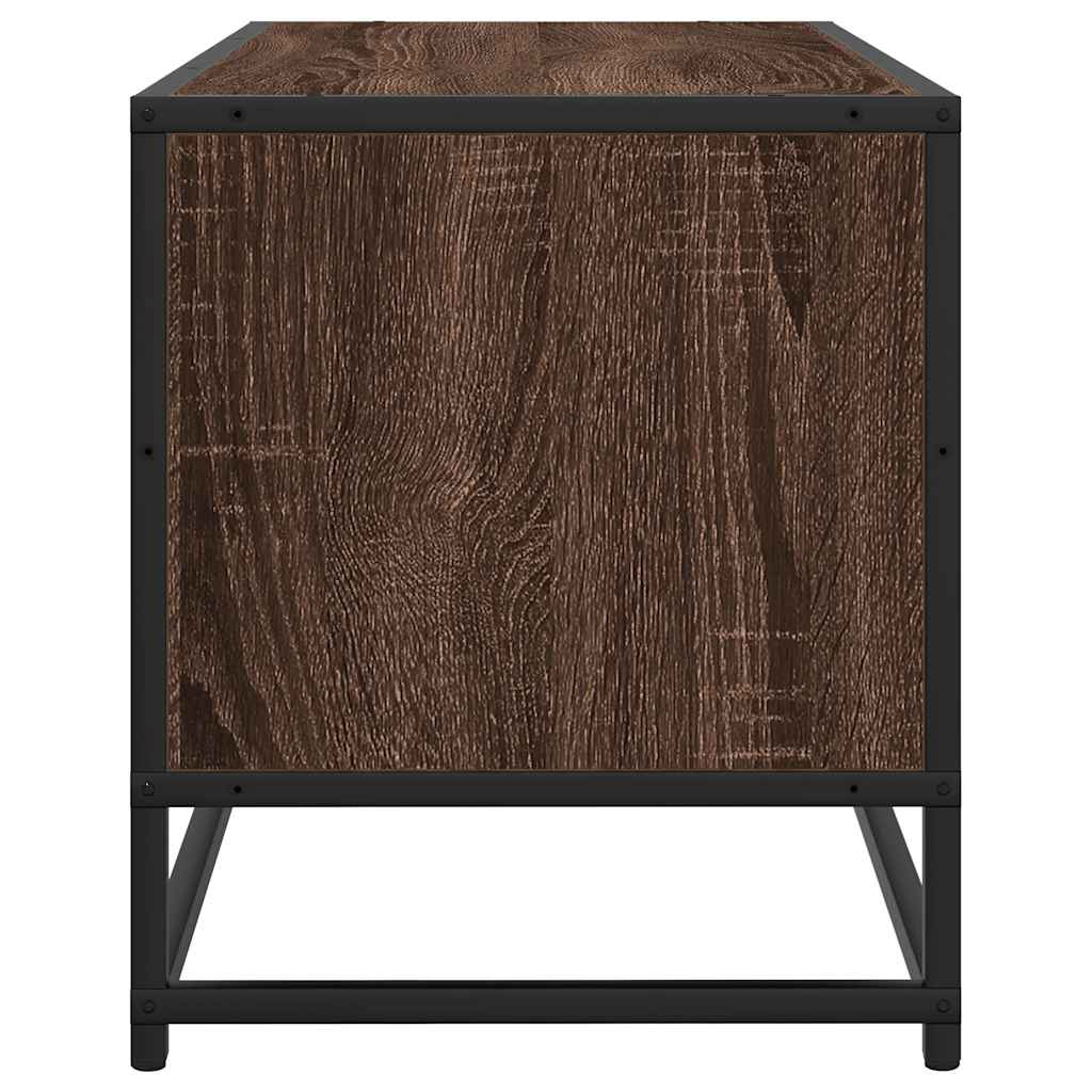 Tv-meubel 100x34,5x40 cm bewerkt hout metaal bruin eikenkleur
