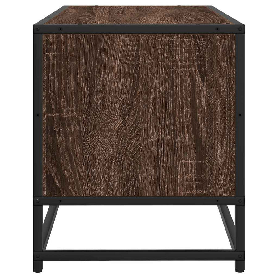 Tv-meubel 100x34,5x40 cm bewerkt hout metaal bruin eikenkleur