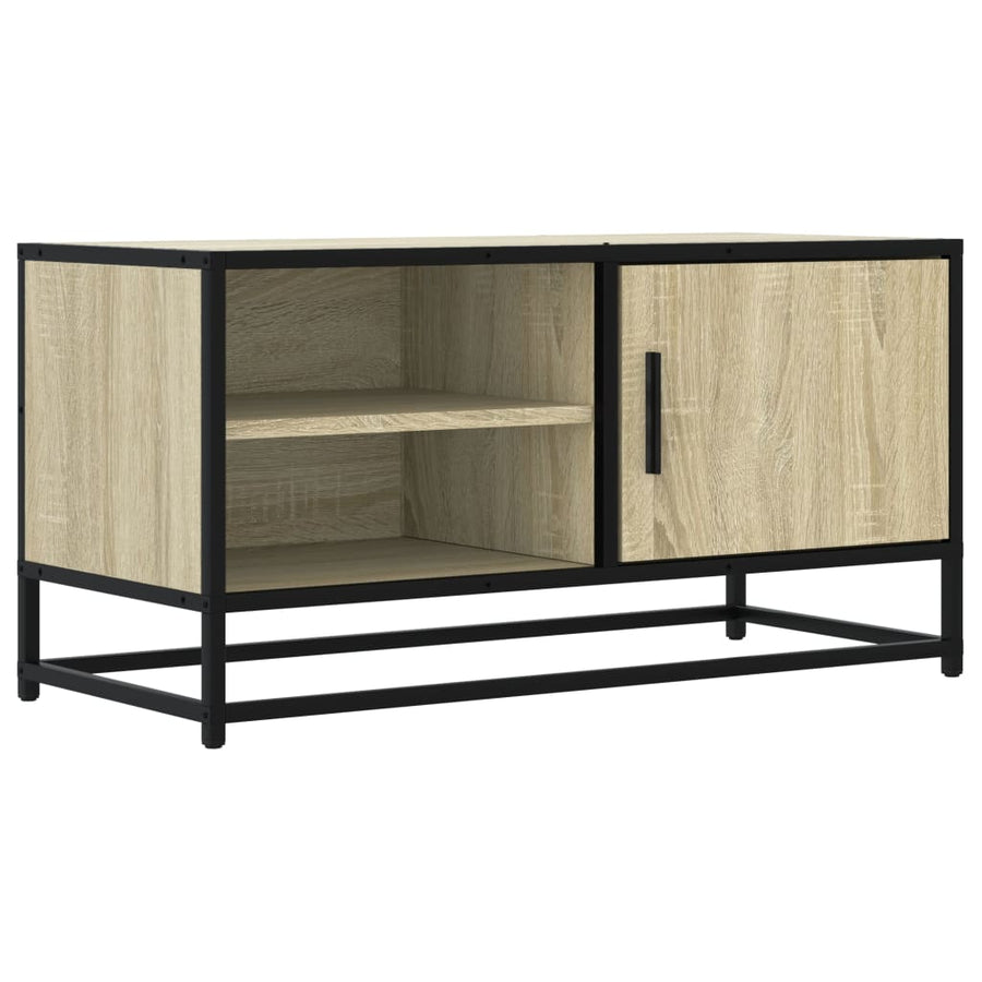 Tv-meubel 80x34,5x40 cm bewerkt hout metaal sonoma eikenkleurig