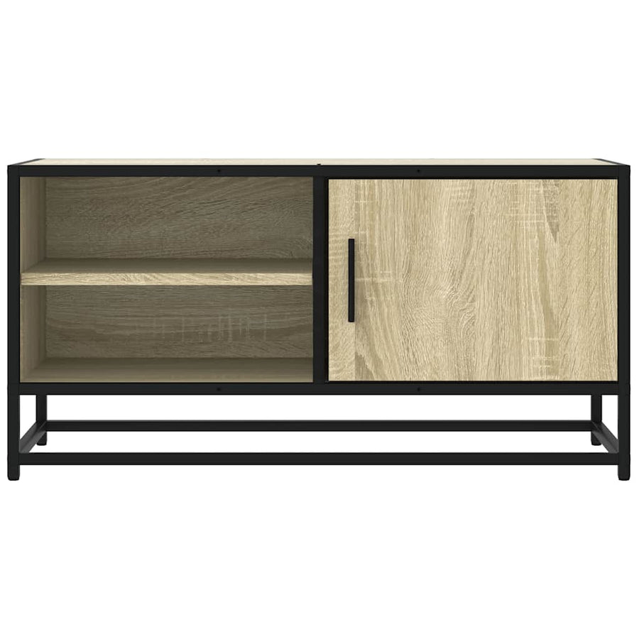 Tv-meubel 80x34,5x40 cm bewerkt hout metaal sonoma eikenkleurig
