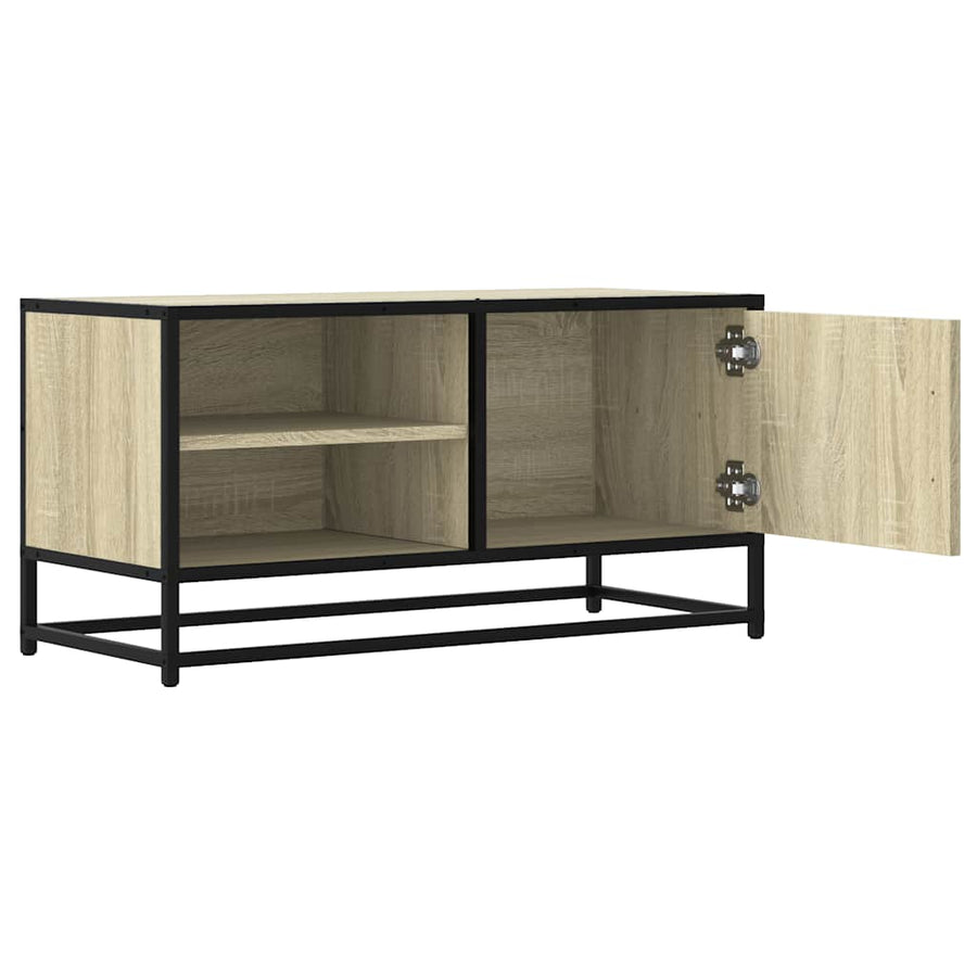 Tv-meubel 80x34,5x40 cm bewerkt hout metaal sonoma eikenkleurig