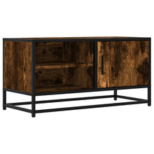 Tv-meubel 80x34,5x40cm bewerkt hout metaal gerookt eikenkleurig
