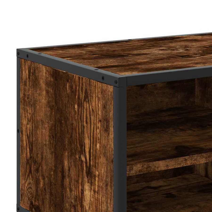 Tv-meubel 80x34,5x40cm bewerkt hout metaal gerookt eikenkleurig