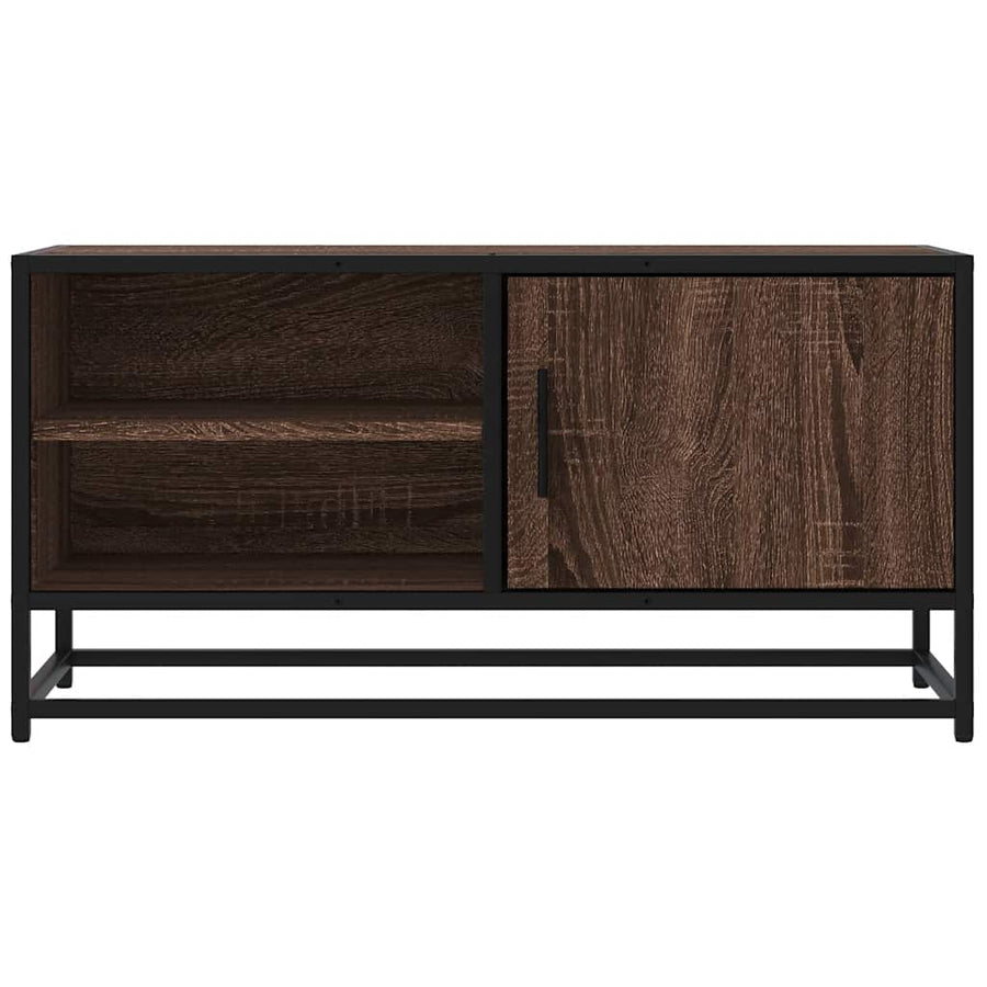 Tv-meubel 80x34,5x40 cm bewerkt hout metaal bruin eikenkleur