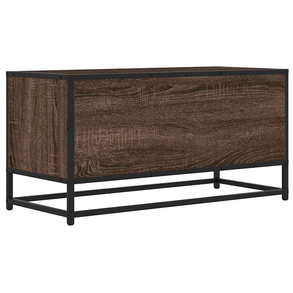 Tv-meubel 80x34,5x40 cm bewerkt hout metaal bruin eikenkleur
