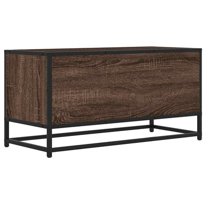 Tv-meubel 80x34,5x40 cm bewerkt hout metaal bruin eikenkleur