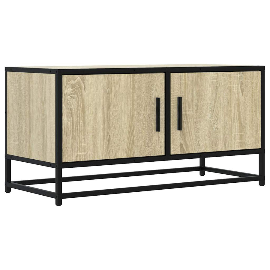 Tv-meubel 80x34,5x40 cm bewerkt hout metaal sonoma eikenkleurig