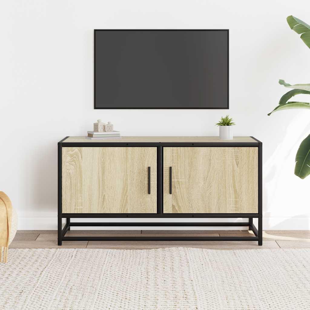 Tv-meubel 80x34,5x40 cm bewerkt hout metaal sonoma eikenkleurig