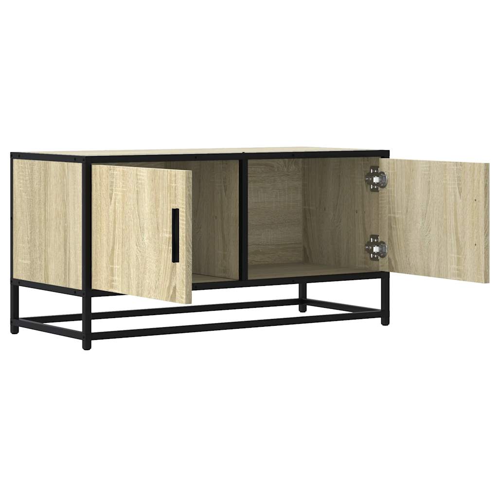 Tv-meubel 80x34,5x40 cm bewerkt hout metaal sonoma eikenkleurig