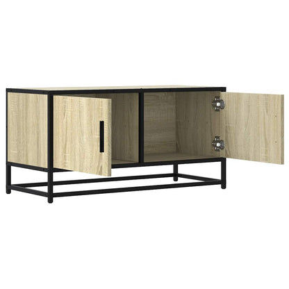 Tv-meubel 80x34,5x40 cm bewerkt hout metaal sonoma eikenkleurig