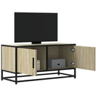 Tv-meubel 80x34,5x40 cm bewerkt hout zwart metaal