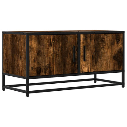 Tv-Meubel 80X34,5X40Cm Bewerkt Hout Metaal Kleurig Gerookt eiken