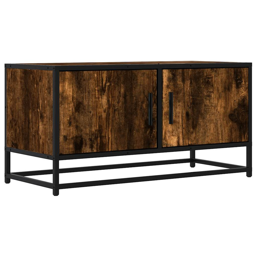 Tv-Meubel 80X34,5X40Cm Bewerkt Hout Metaal Kleurig Gerookt eiken