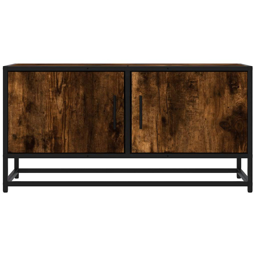 Tv-Meubel 80X34,5X40Cm Bewerkt Hout Metaal Kleurig Gerookt eiken