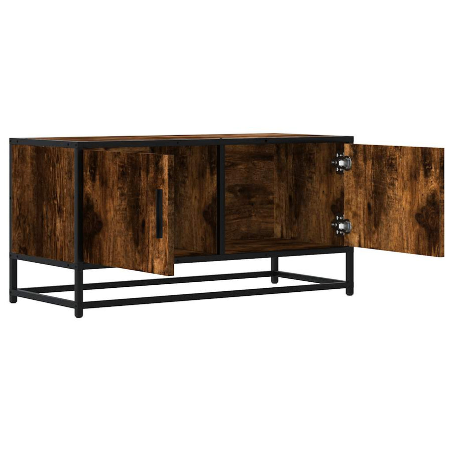 Tv-Meubel 80X34,5X40Cm Bewerkt Hout Metaal Kleurig Gerookt eiken