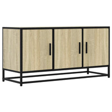 Tv-meubel 100x35x50 cm bewerkt hout metaal sonoma eikenkleurig