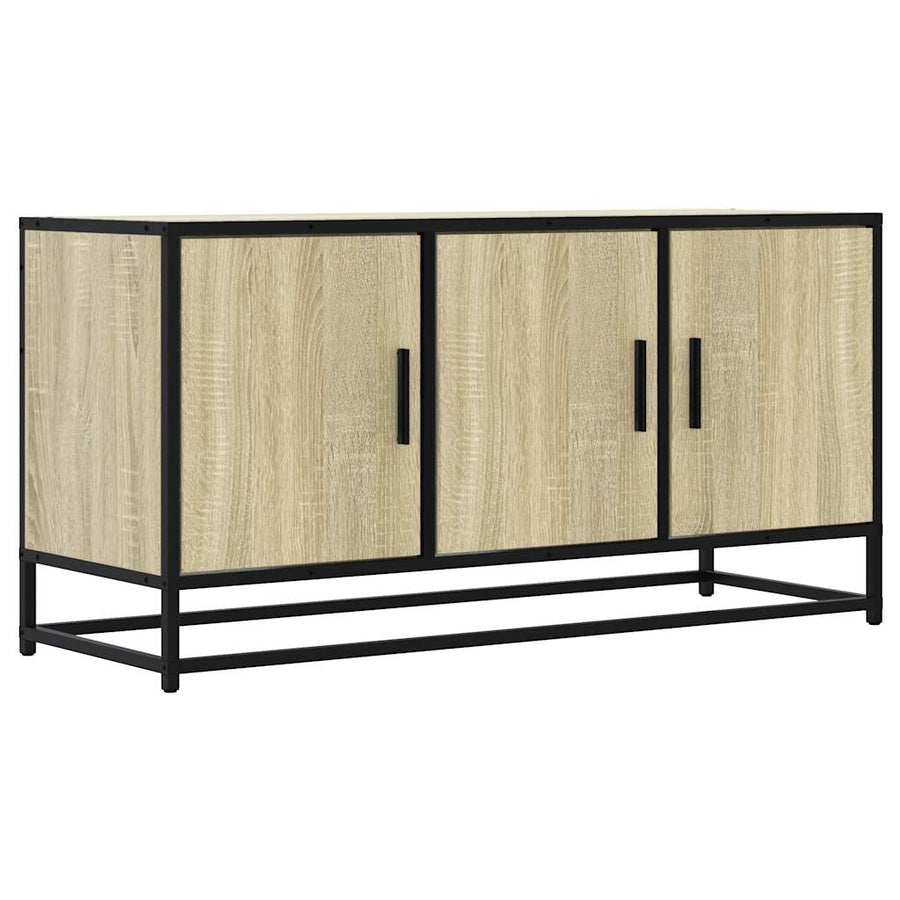 Tv-meubel 100x35x50 cm bewerkt hout metaal sonoma eikenkleurig