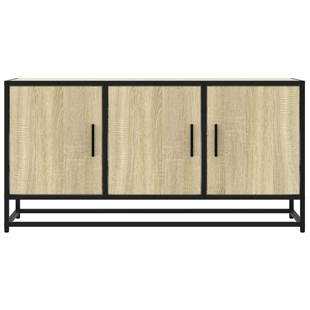 Tv-meubel 100x35x50 cm bewerkt hout metaal sonoma eikenkleurig