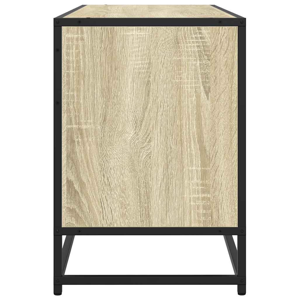 Tv-meubel 100x35x50 cm bewerkt hout metaal sonoma eikenkleurig