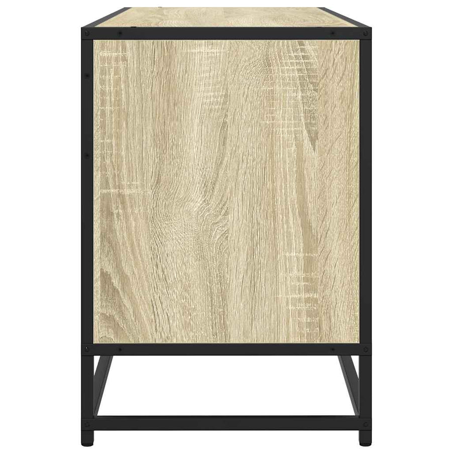 Tv-meubel 100x35x50 cm bewerkt hout metaal sonoma eikenkleurig