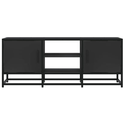 Tv-meubel 100x35x41 cm bewerkt hout en metaal zwart