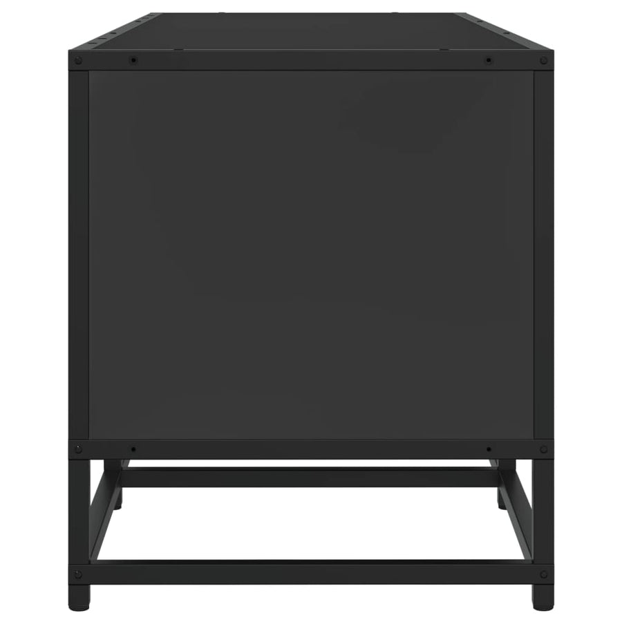 Tv-meubel 100x35x41 cm bewerkt hout en metaal zwart