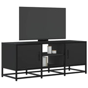 Tv-meubel 100x35x41 cm bewerkt hout metaal zwart