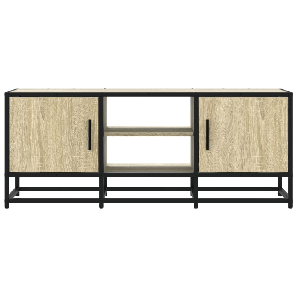 Tv-meubel 100x35x41 cm bewerkt hout metaal sonoma eikenkleurig