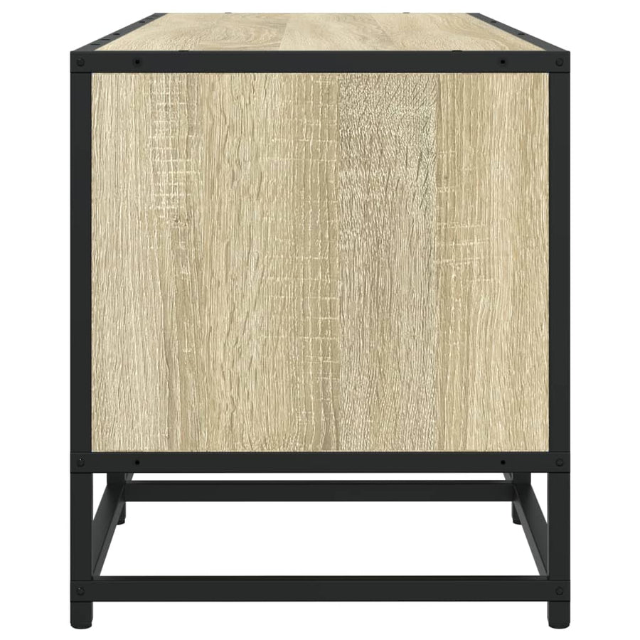 Tv-meubel 100x35x41 cm bewerkt hout metaal sonoma eikenkleurig