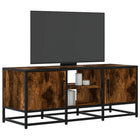 TV cabinet 100x35x41 cm engineered wood metal smoked oak