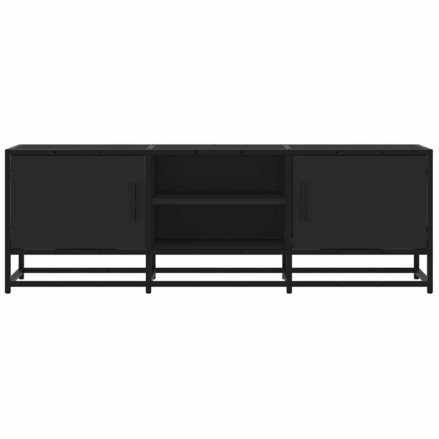 Tv-meubel 120x35x41 cm bewerkt hout en metaal zwart
