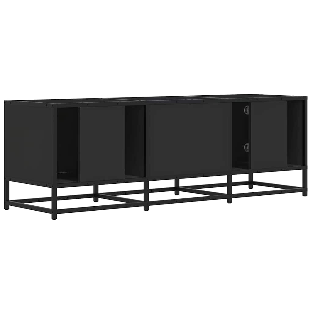 Tv-meubel 120x35x41 cm bewerkt hout en metaal zwart
