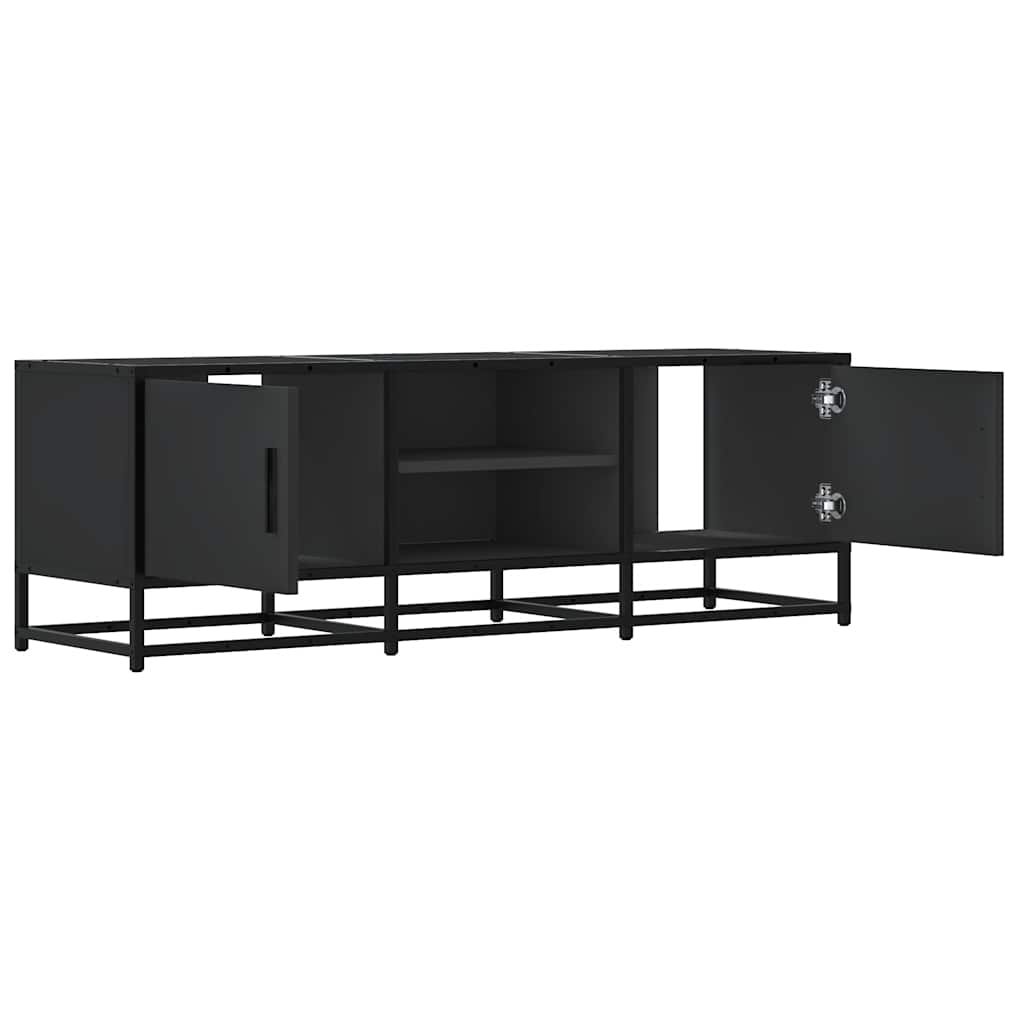 Tv-meubel 120x35x41 cm bewerkt hout en metaal zwart