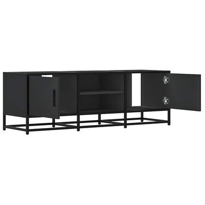 Tv-meubel 120x35x41 cm bewerkt hout en metaal zwart