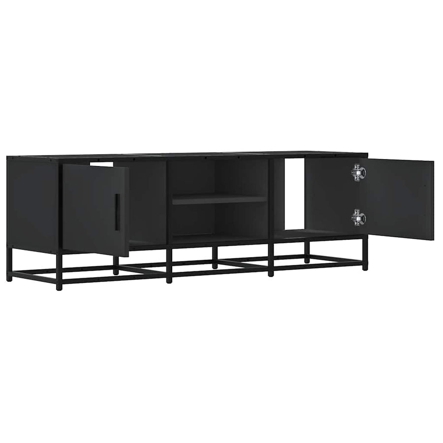 Tv-meubel 120x35x41 cm bewerkt hout en metaal zwart