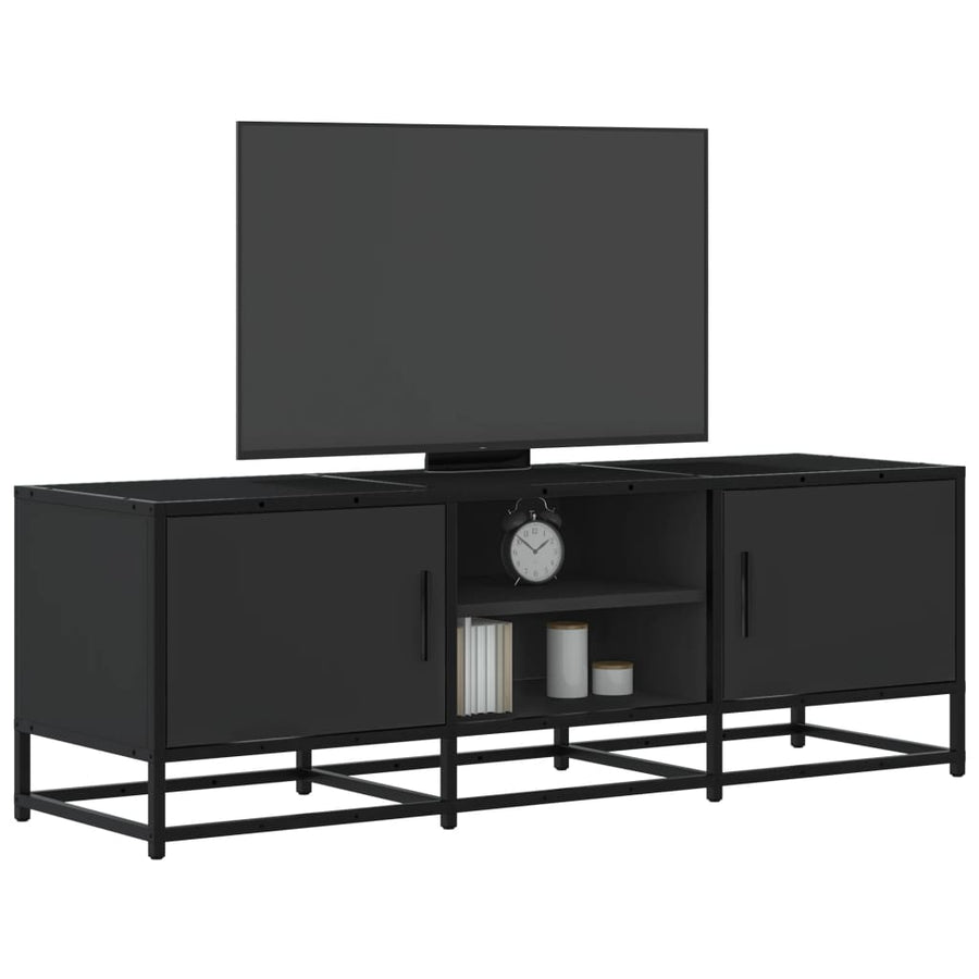 Tv-meubel 120x35x41 cm bewerkt hout en metaal zwart