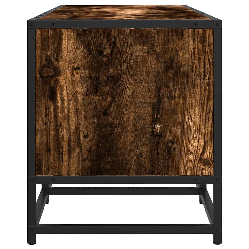Tv-meubel 120x35x41 cm bewerkt hout metaal gerookt eikenkleurig