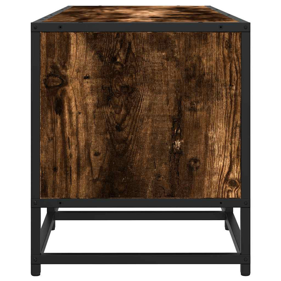 Tv-meubel 120x35x41 cm bewerkt hout metaal gerookt eikenkleurig
