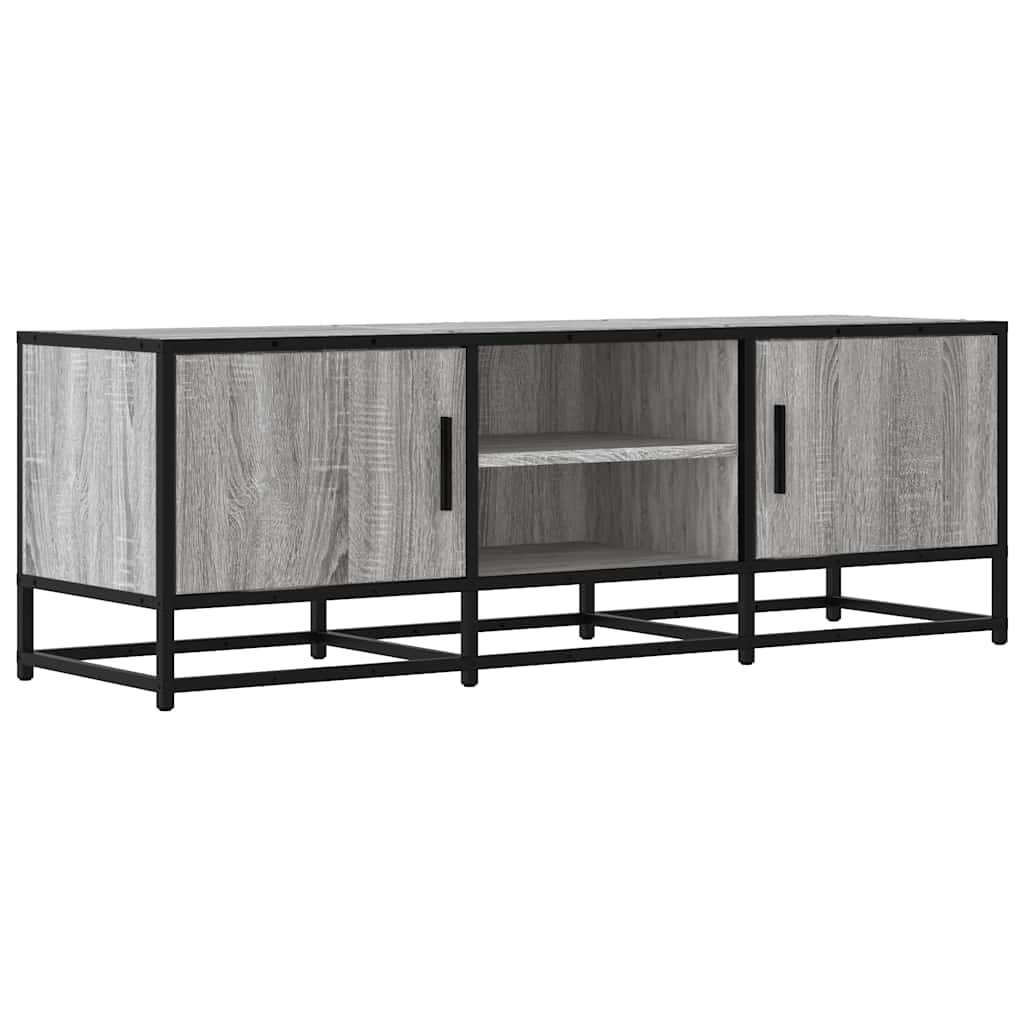 Tv-meubel 120x35x41 cm bewerkt hout metaal grijs sonoma eiken
