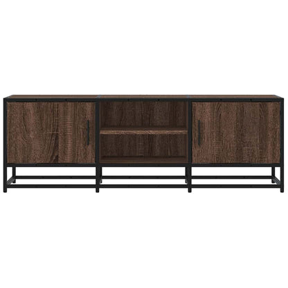 Tv-meubel 120x35x41 cm bewerkt hout metaal bruin eikenkleur