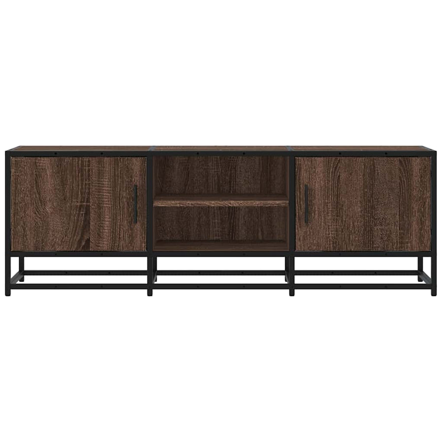 Tv-meubel 120x35x41 cm bewerkt hout metaal bruin eikenkleur