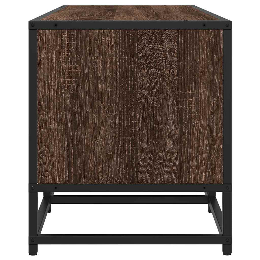 Tv-meubel 120x35x41 cm bewerkt hout metaal bruin eikenkleur