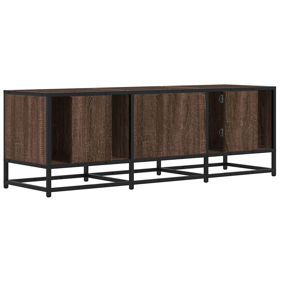 Tv-meubel 120x35x41 cm bewerkt hout metaal bruin eikenkleur